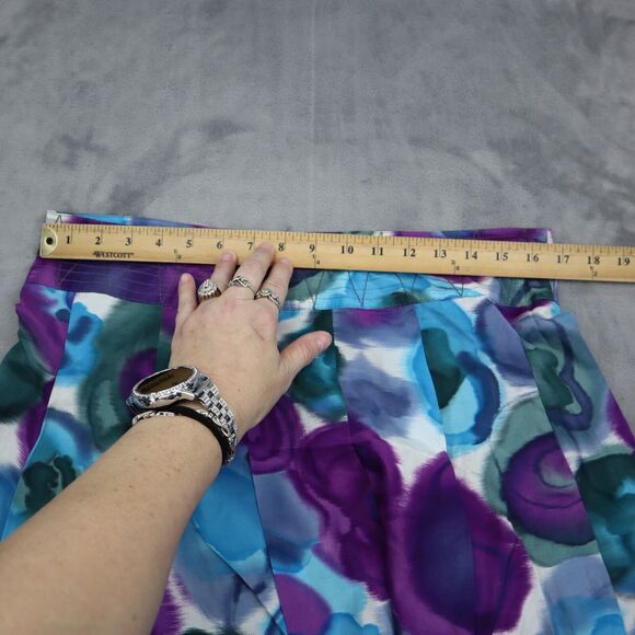 CCDK Skirt Womens 8 Multicolor A Line Pleated Knee Length Hook Eye Zip - Picture 3 of 15